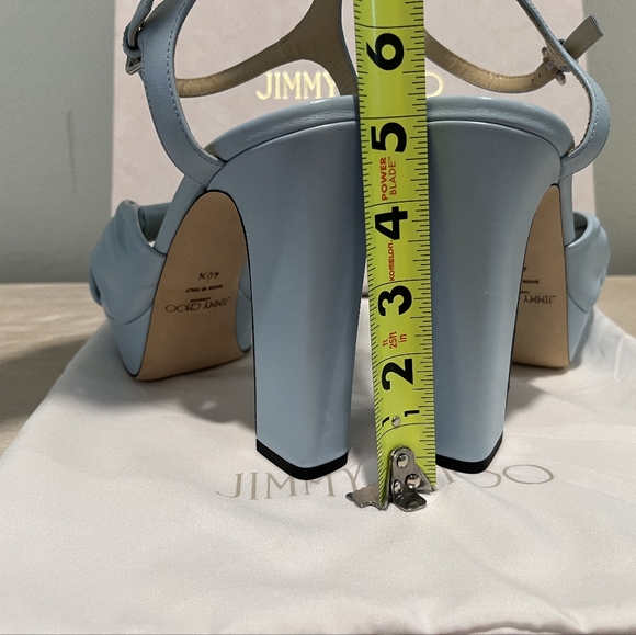 Jimmy Choo Womens Ice Blue Nappa Leather Platform Sandals Size 40.5 Ital… - Picture 15 of 16